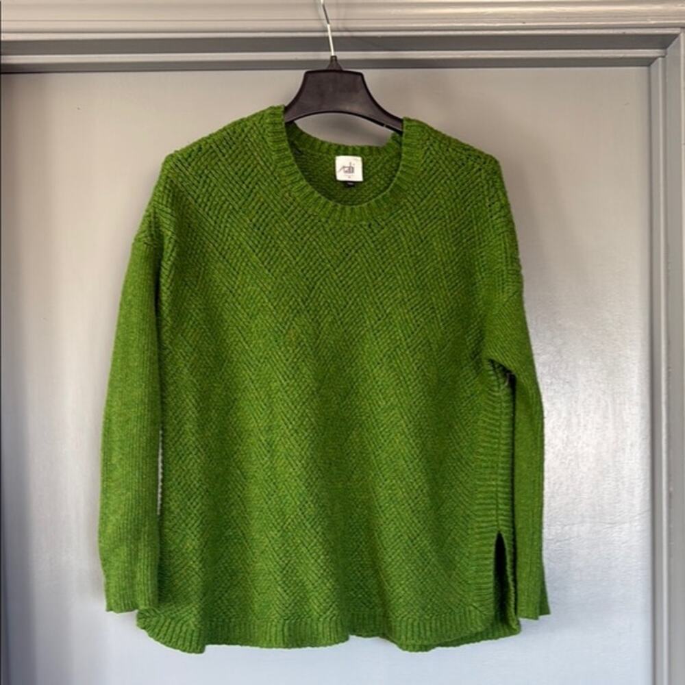 Cabi Green Scoop Neck Women's Pullover Sweater Long Sleeves sz Small